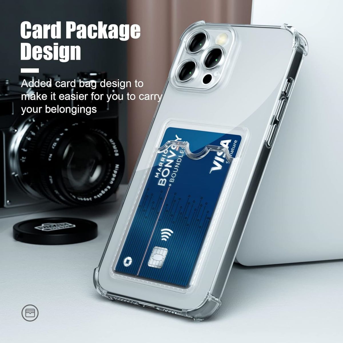 Gel Card Series iPhone Clear Case with Card Holder | Hugmie