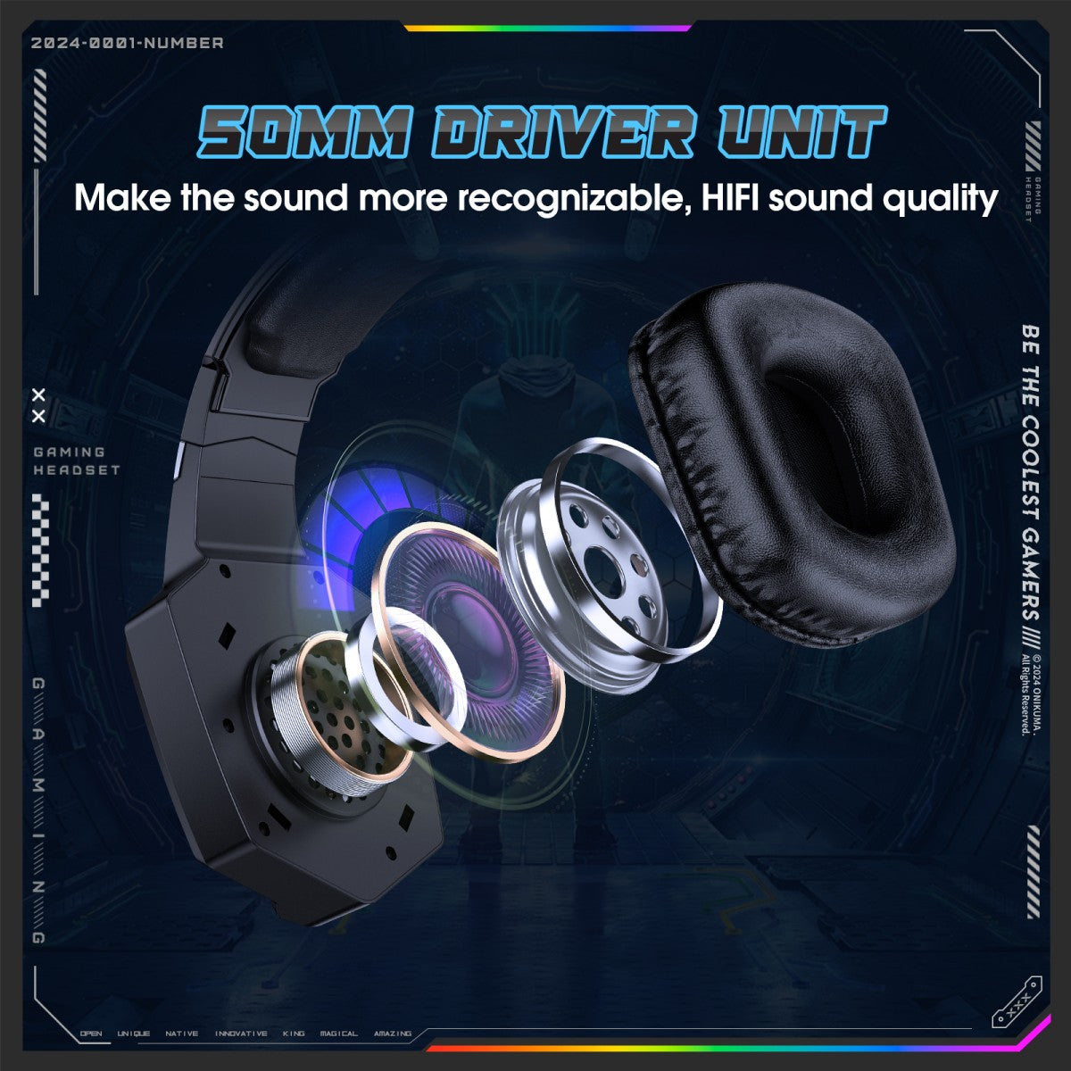 ONIKUMA GT806 Tri-Mode Gaming Headset – 2.4GHz/Bluetooth/Wired