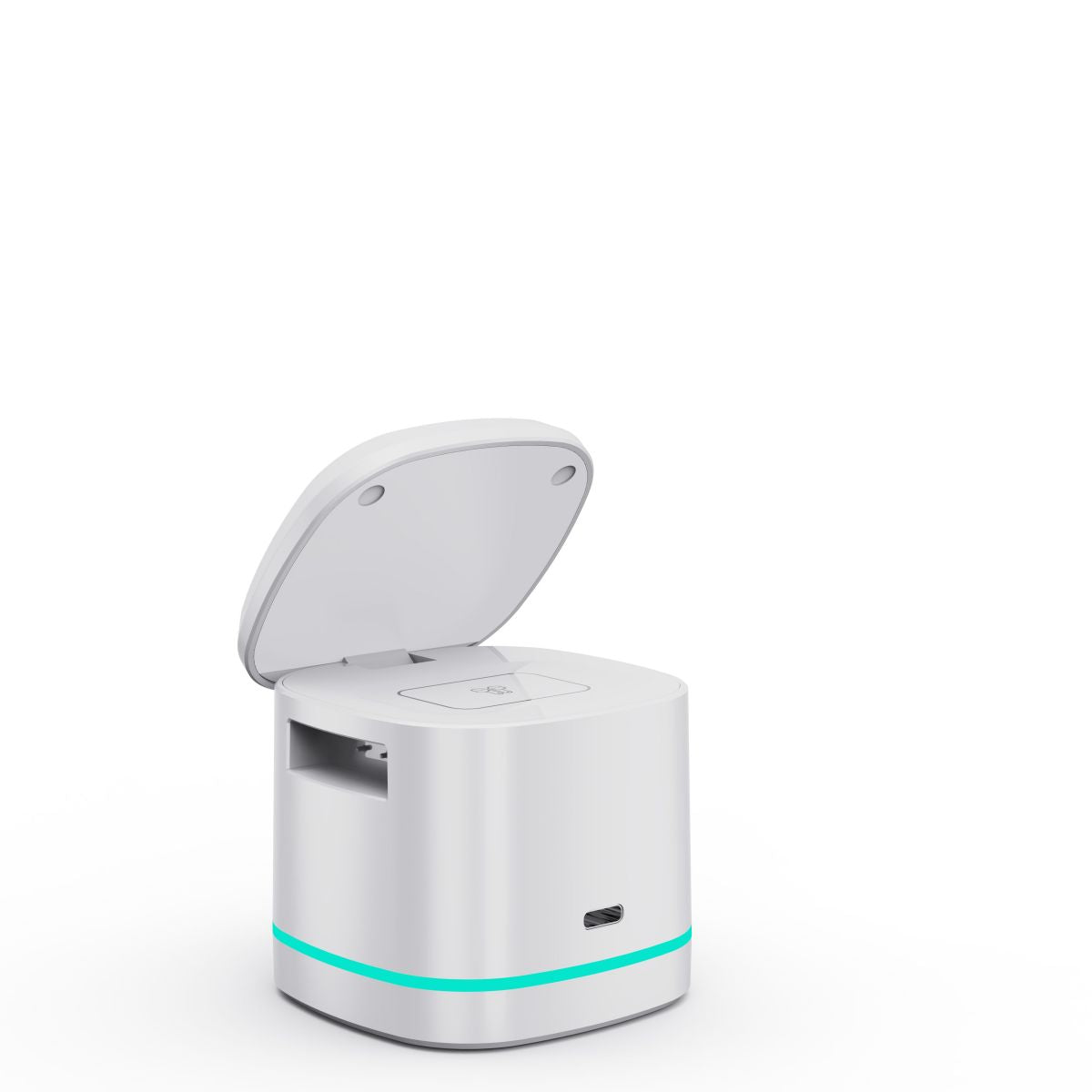 H32 MagSafe 3 in 1 Wireless Charger with an open lid, revealing a hidden charging compartment. USB-C port for fast and efficient power delivery.