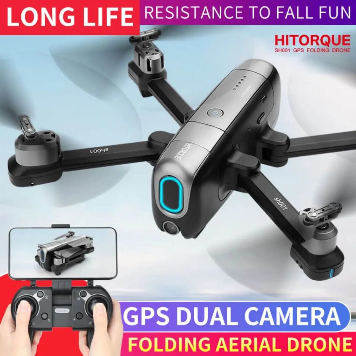 Hitorque SH001 Double GPS Drone- Best for Beginners-Hugmie