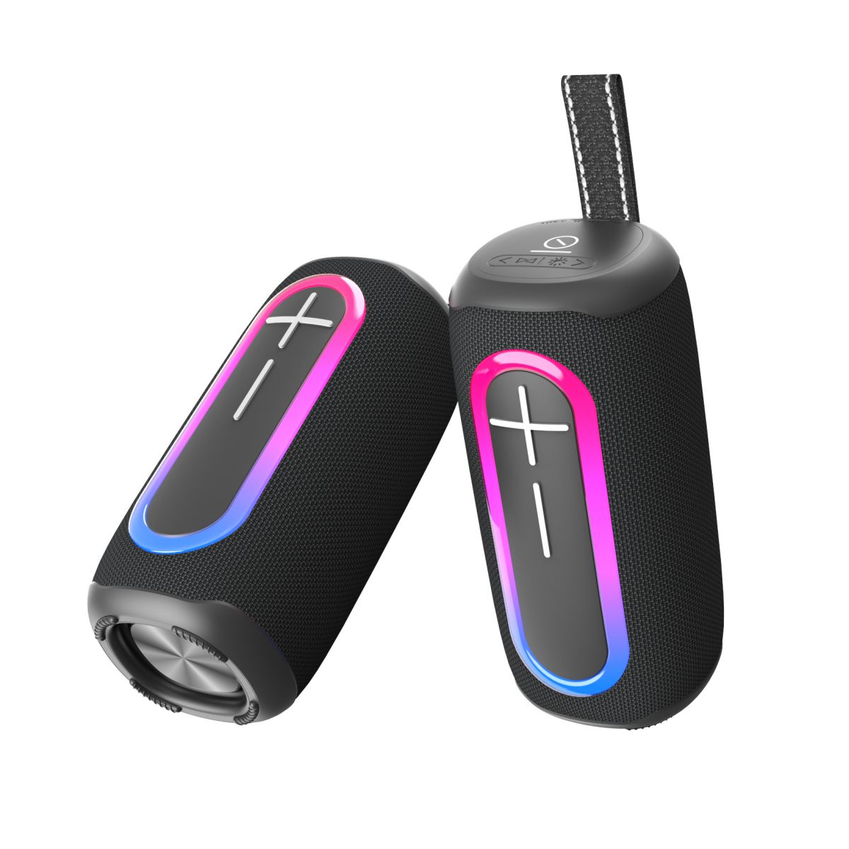 Hopestar P60 Wireless Bluetooth Speaker in black with RGB lighting, dual speaker setup for immersive sound.