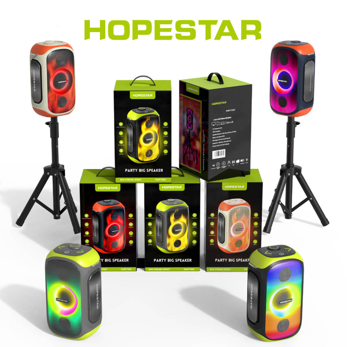 Hopestar Party 300 Bluetooth Speaker with Tripods - Hugmie
