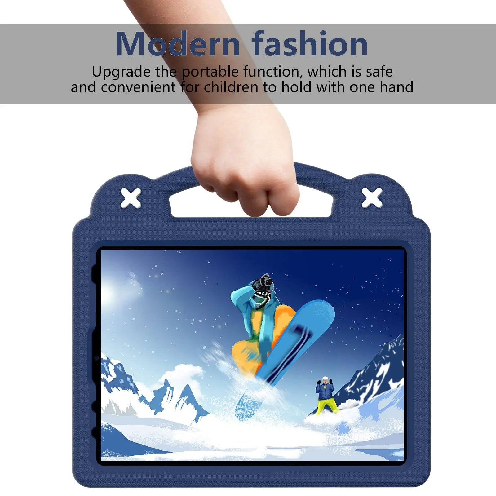 Modern fashion Handle Kids iPad Pro Protective Case with a portable handle, making it easy and safe for children to carry with one hand.