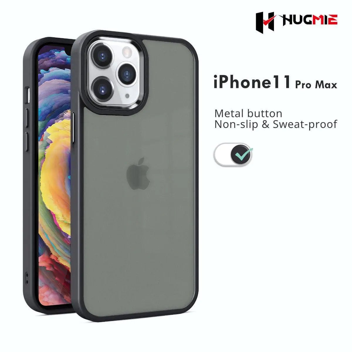 iPhone 11 Pro Max Matte Case Smart Shield-Black - Hugmie