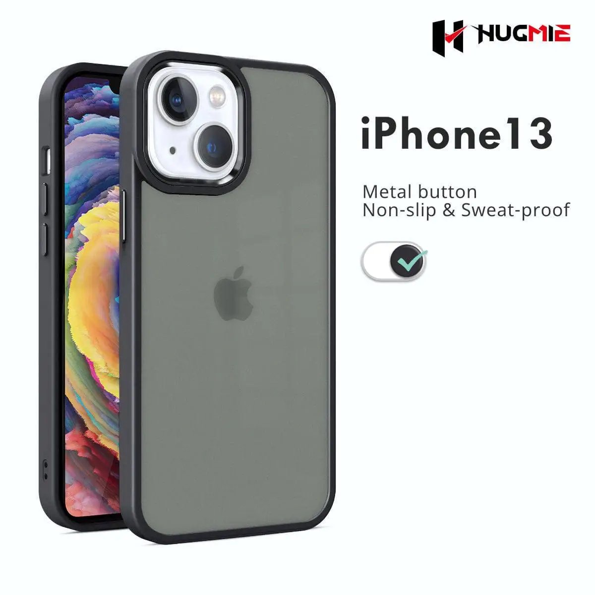 iPhone 13 Matte Case Smart Shield-Black - Hugmie