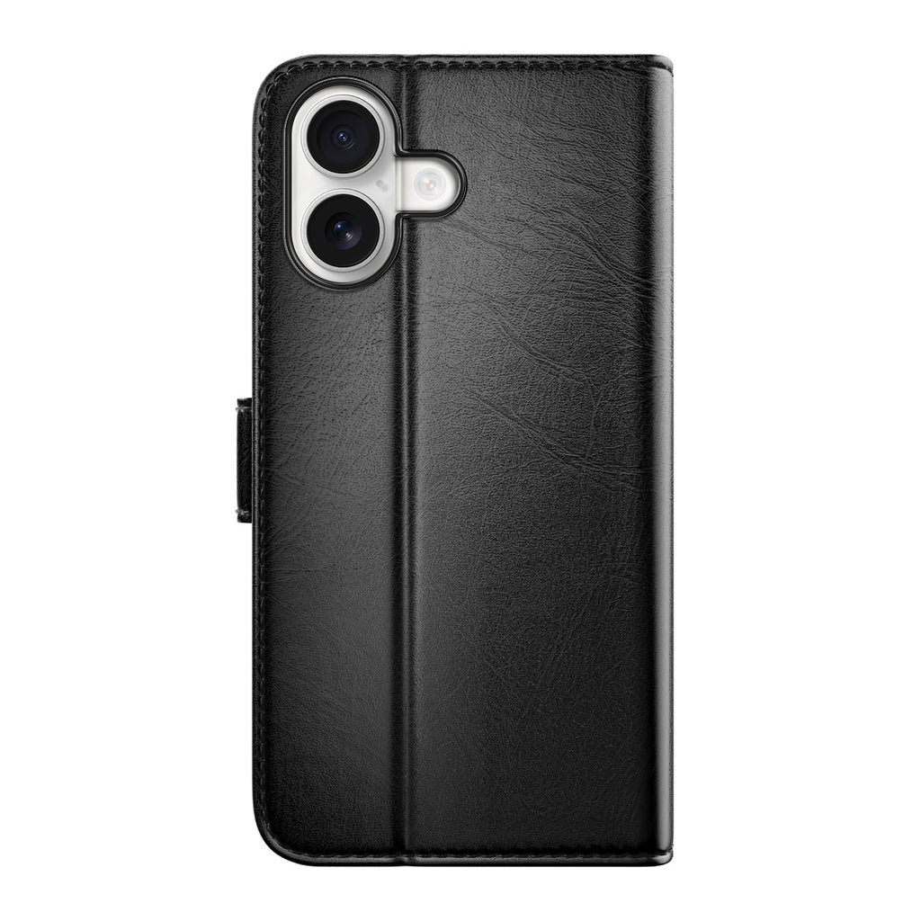 Hugmie® Classic Series iPhone 16 Leather Folio Case Black