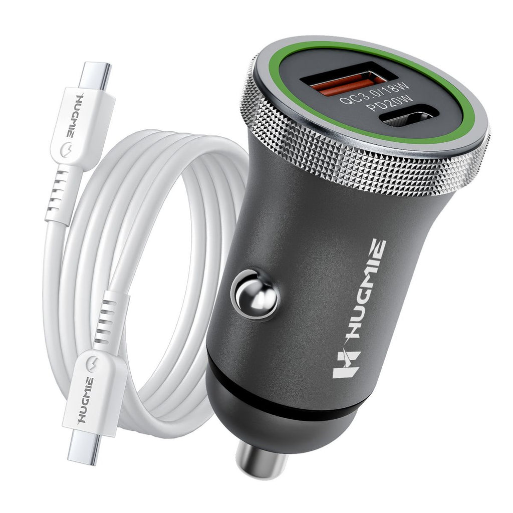 Hugmie FCP-20WC PD 20W Car Charger with 1M Type C to Type C Cable