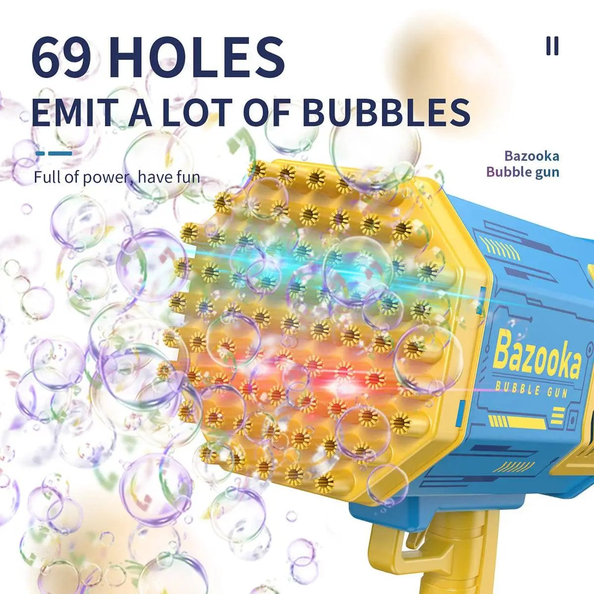 69 Hole Magic Space Bubble Gun-P051 Pink /P052 Blue - Hugmie
