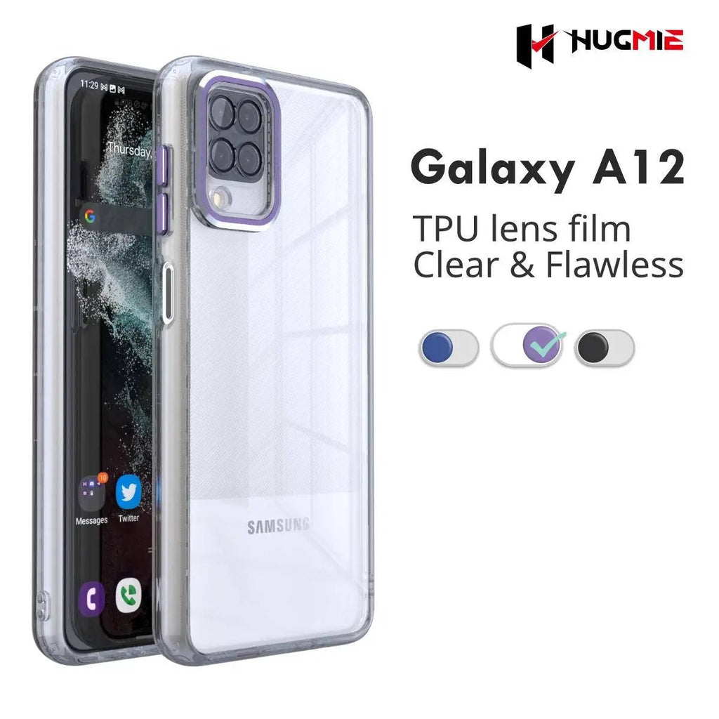 Samsung A12 5G Clear Phone Case Be Rugged Purple- Hugmie