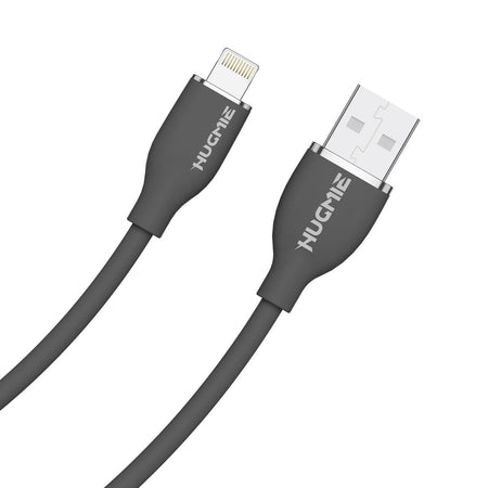 Hugmie Silicone USB-A to Lightning Fast Charging Cable 1.2M-Dark Gray