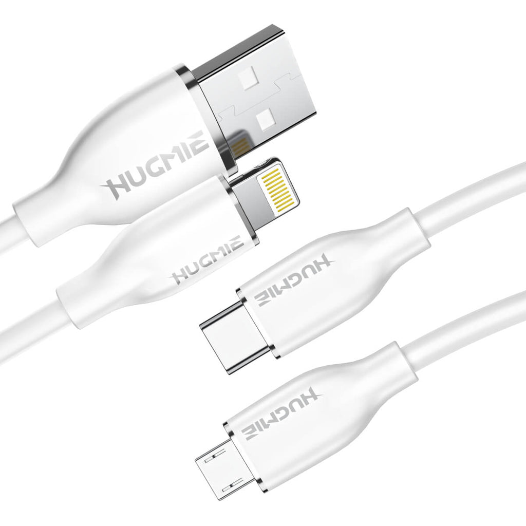 Hugmie Silicone USB-A to Lightning Fast Charging Cable 1.2M-White