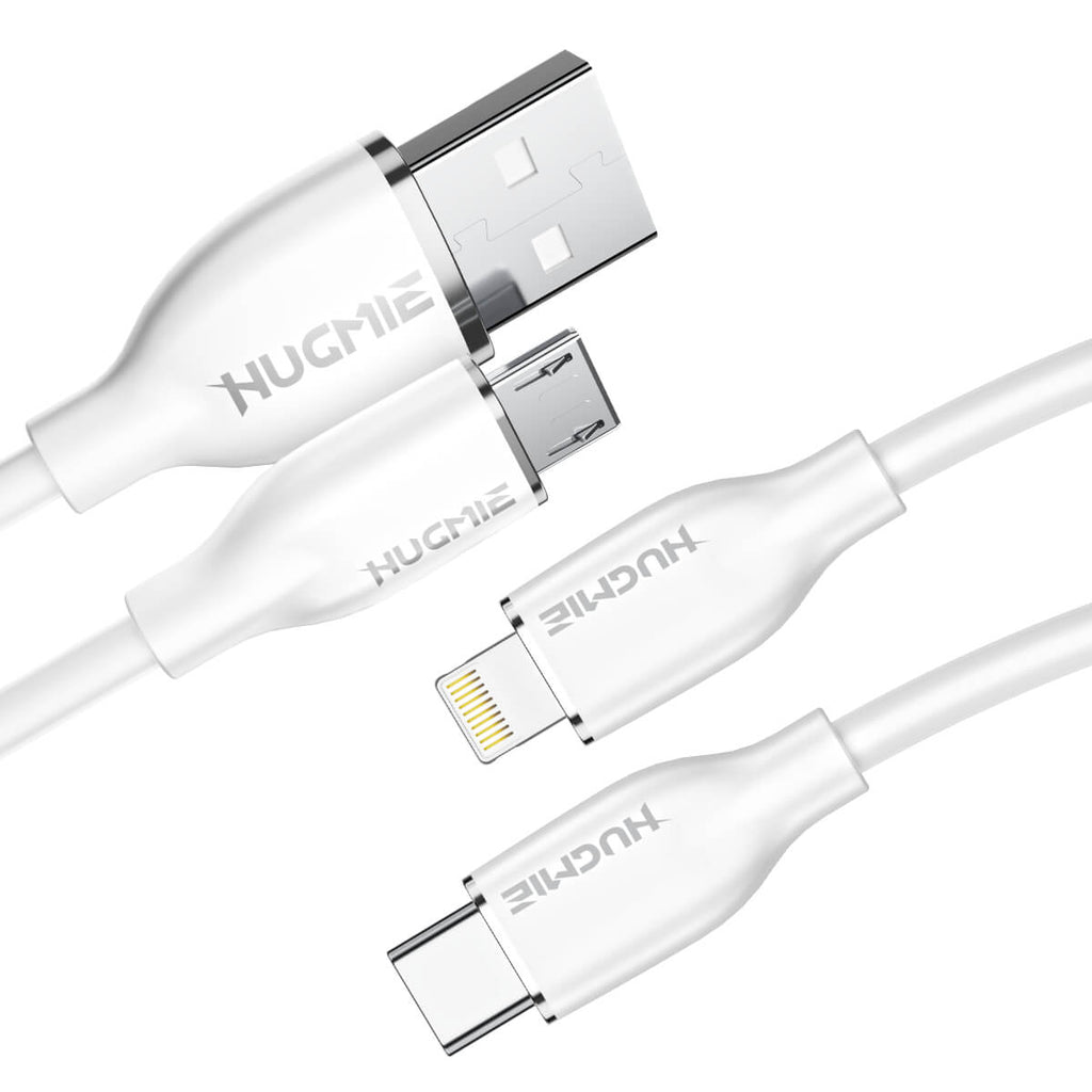 Hugmie Silicone USB-A to Micro Fast Charging Cable 1.2M-White