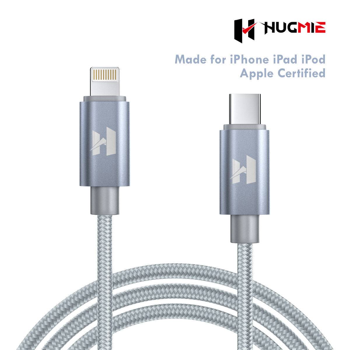 USB C to Lightning Fast Charging Cable 3.0A 1M-Grey-Hugmie