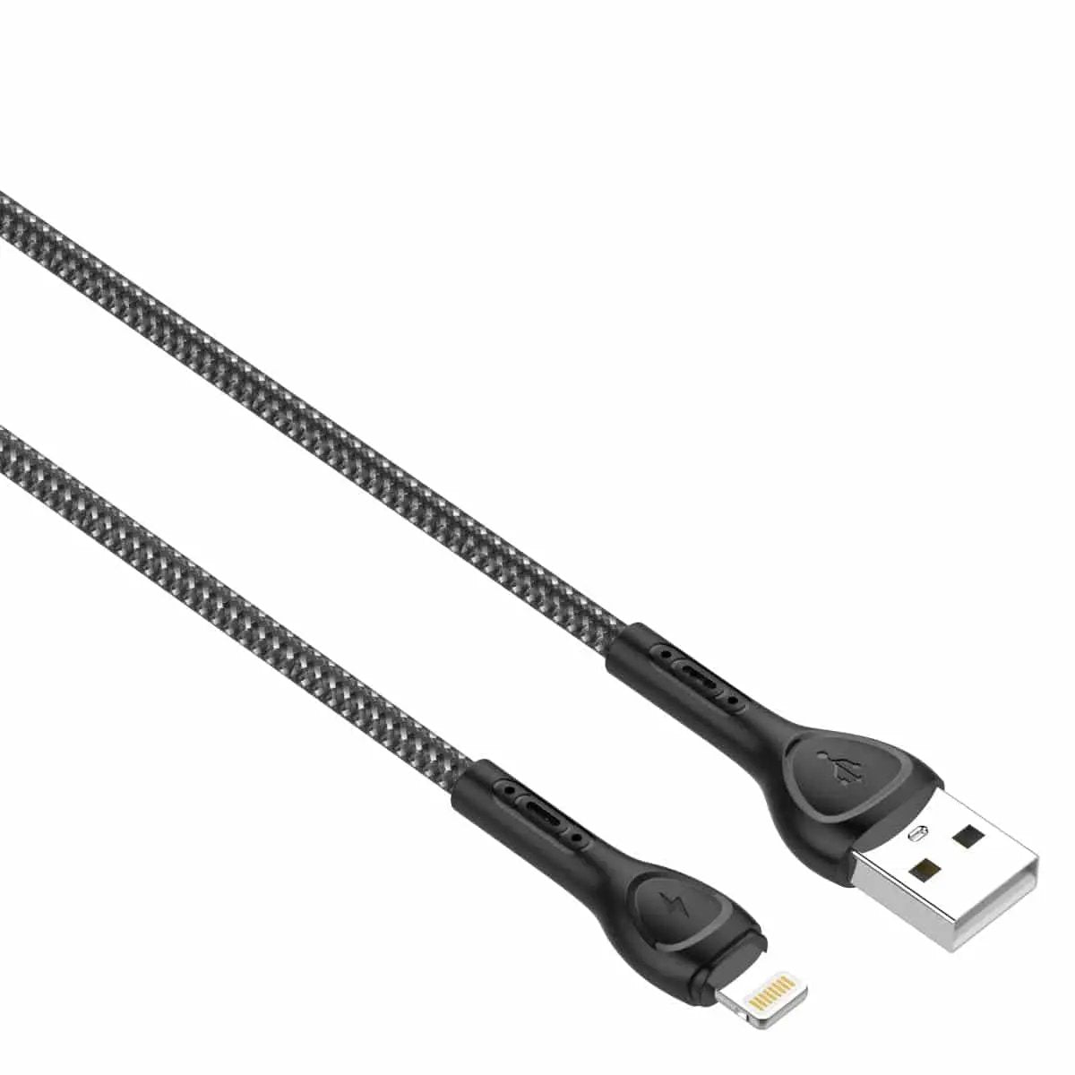 LDNIO LED Indicator USB-A to Lightning 2.4A Fast Charging Cable-Grey - Hugmie