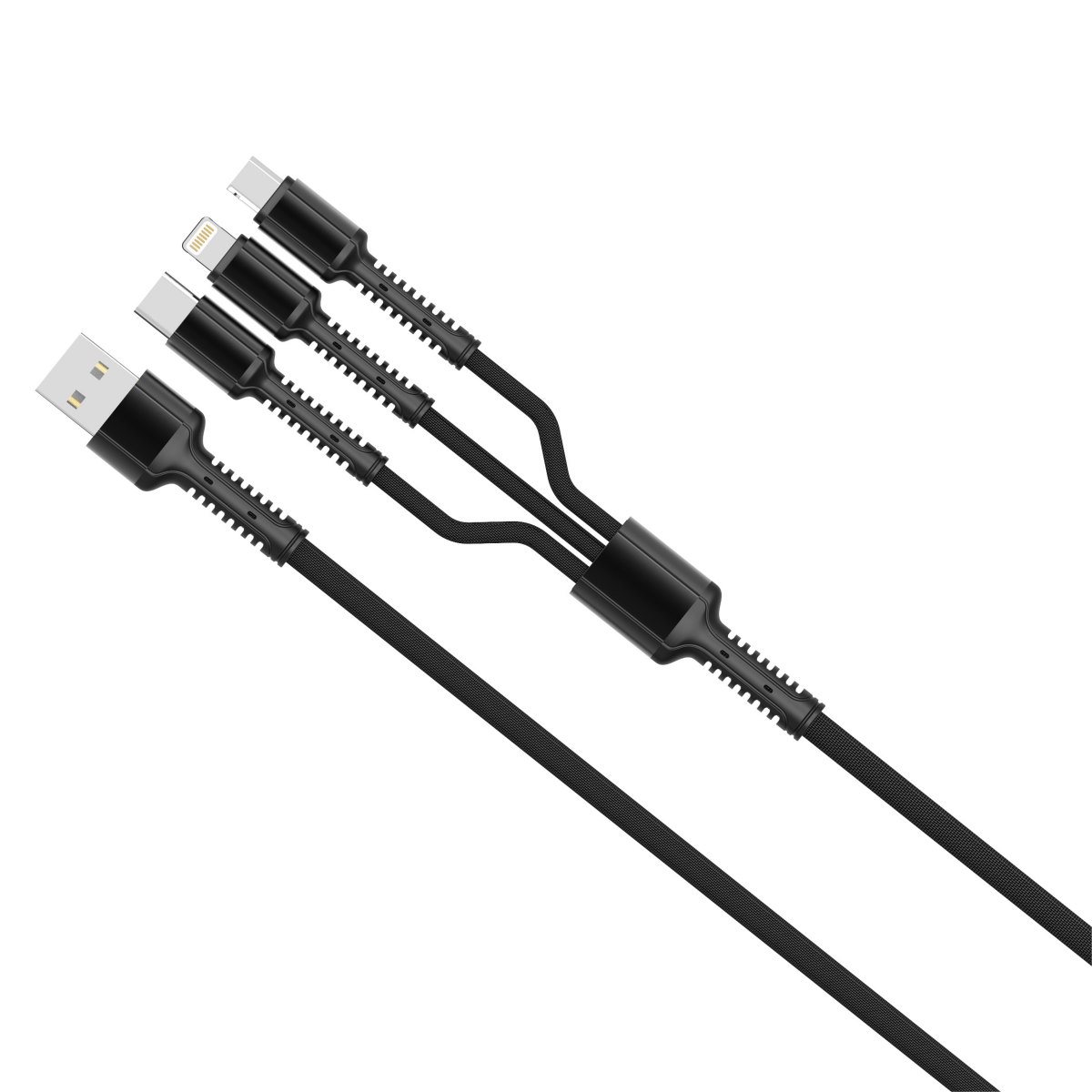LDNIO LC93 3-in1 3A Fast Charging Cable-Black - Hugmie