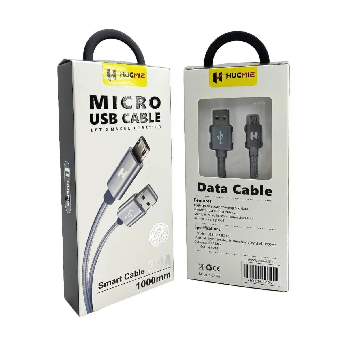 USB-A to Micro Cable 1M-Grey - Hugmie