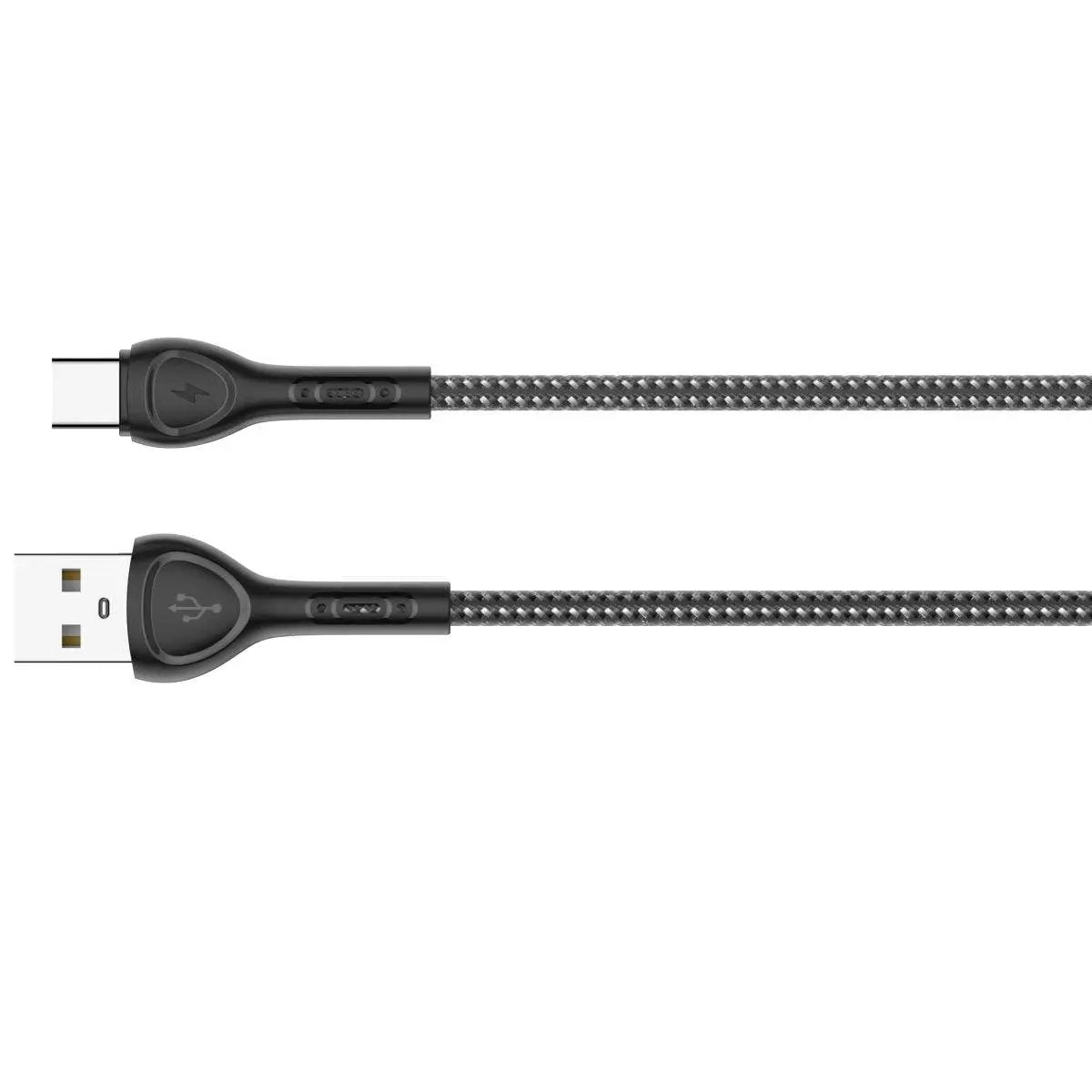 LDNIO LED Indicator USB-A to Type-C 3A Fast Charging Cable-Grey - Hugmie