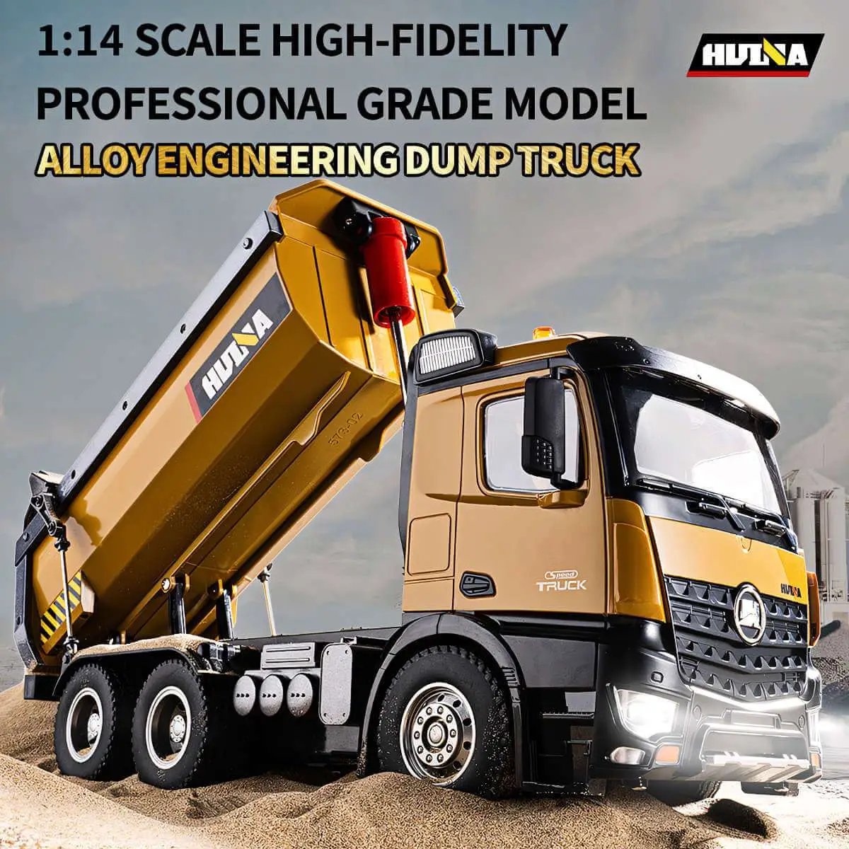 Hui Na 1573 1:14 10-channel Semi-alloy Remote Control Dump Truck - Hugmie