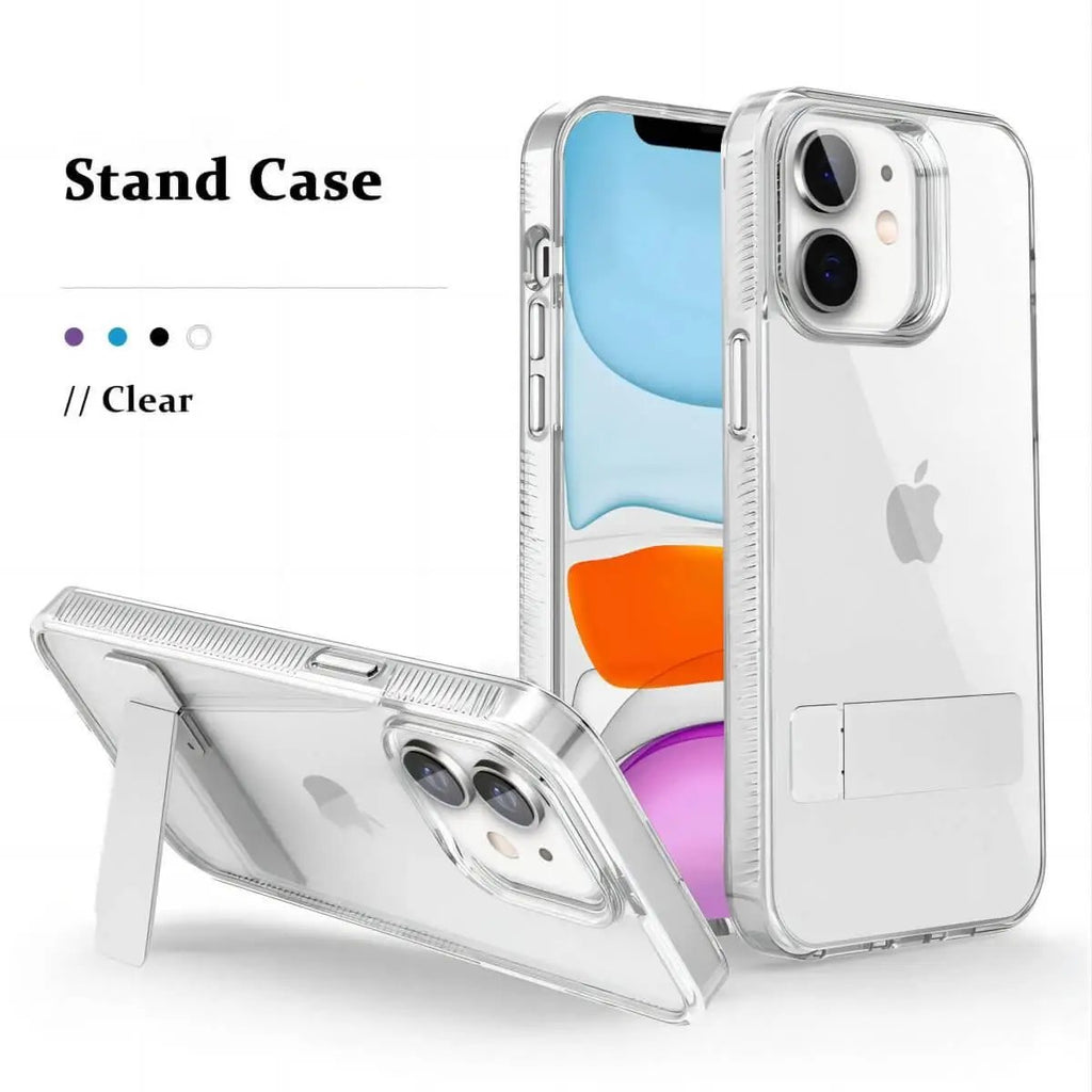 iPhone 15 Stand Case Crystal Clear | Hugmie