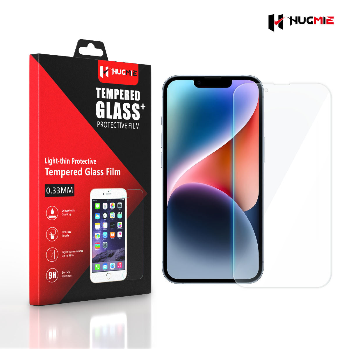 2x Hugmie iPhone 13/13 Pro/14 Glass Screen Protector