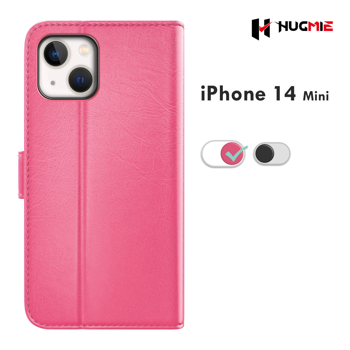 iPhone 14 Plus Classic Series Folio(Black/Hotpink) - Hugmie