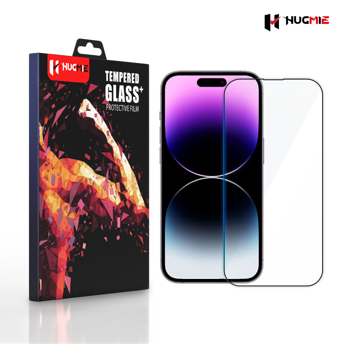 2x Hugmie iPhone 14 Pro Full Coverage Screen Protector