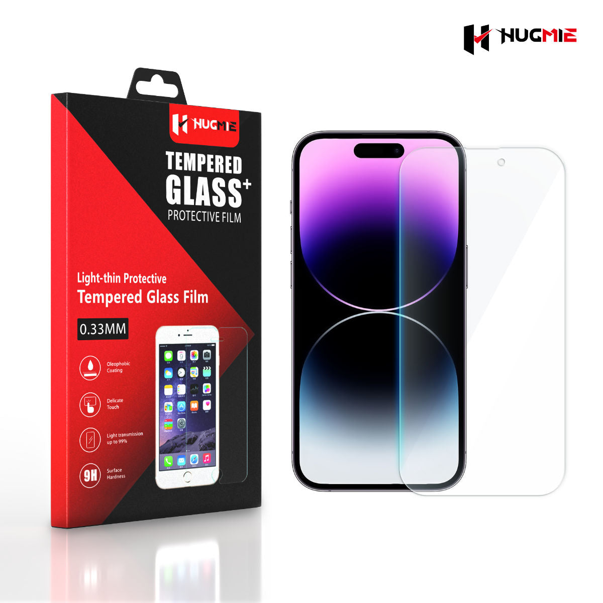 2x Hugmie® Tempered Glass Screen Protector for iPhone 15 Series