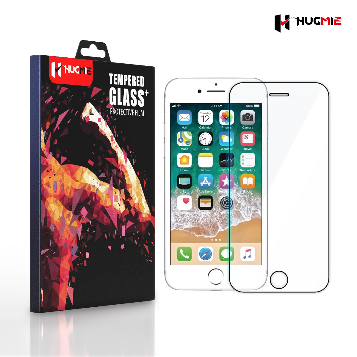 2x Hugmie iPhone 6/7/8 Plus Full Coverage Screen Protector