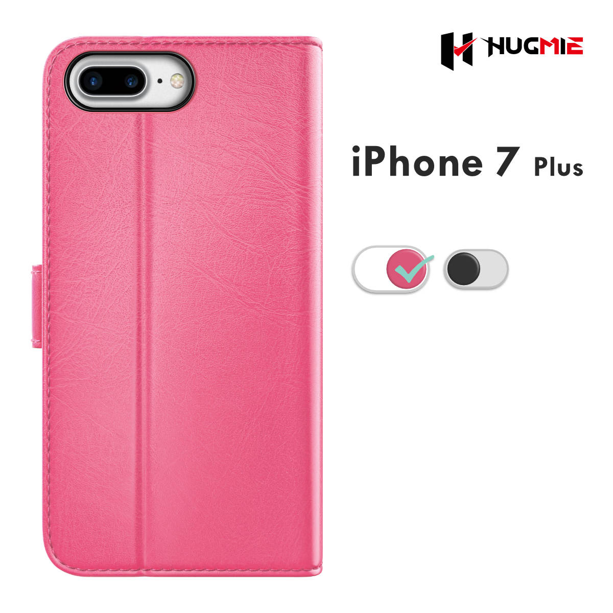 iPhone 6/7/8 Plus Classic Series Folio(Black/Hotpink) - Hugmie