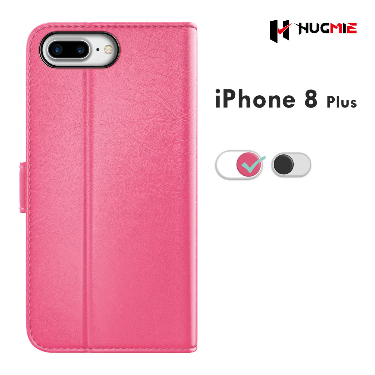 iPhone 6/7/8 Plus Classic Series Folio(Black/Hotpink) - Hugmie