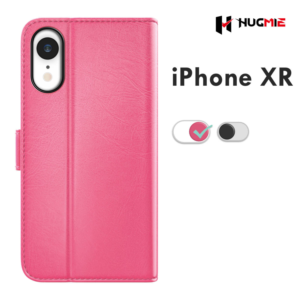iPhone XR Classic Series Folio(Black/Hotpink) - Hugmie