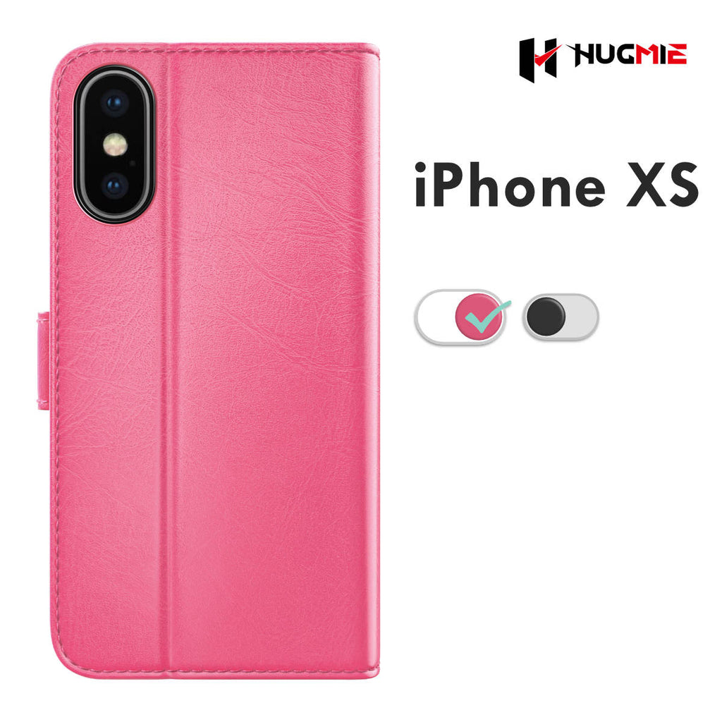 iPhone X/XS Classic Series Folio(Black/Hotpink) - Hugmie