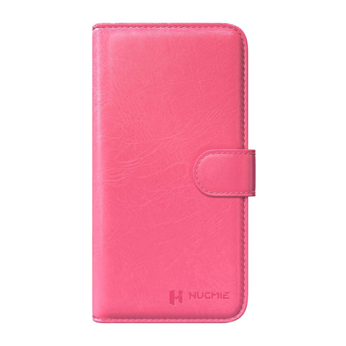 Hugmie® Classic Series iPhone 16 Leather Folio Case Hotpink