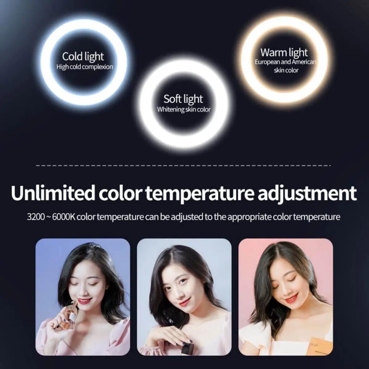 JM01 Foldable Selfie Ring Light with Stand-Hugmie