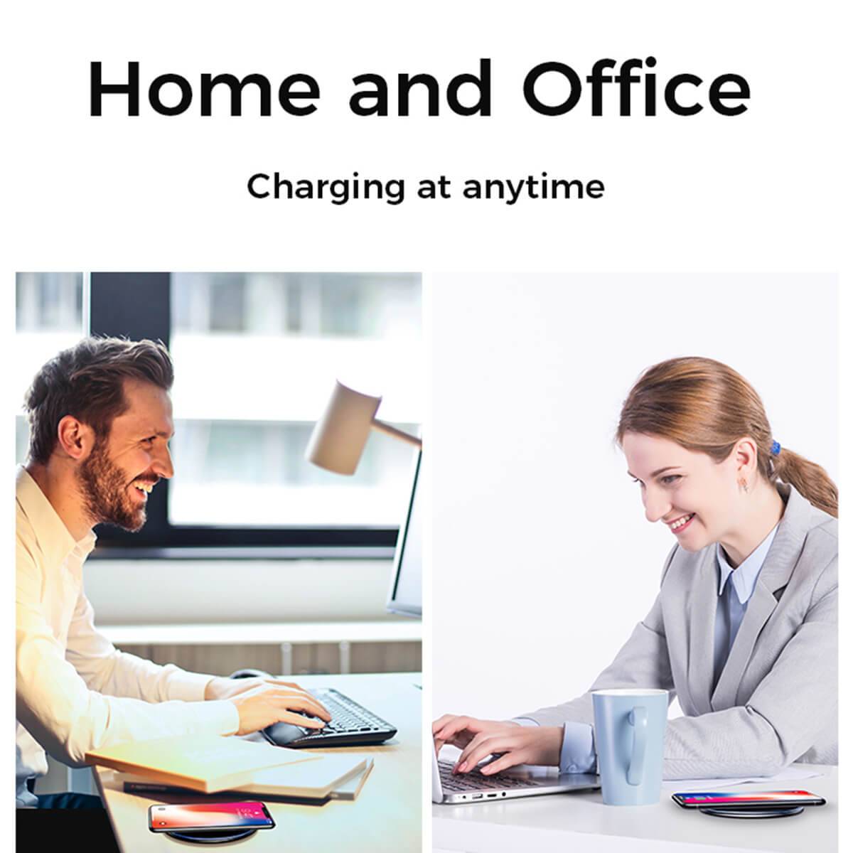 JOYROOM JR-A30 wireless charger ideal for home and office use, providing seamless charging for smartphones anytime.