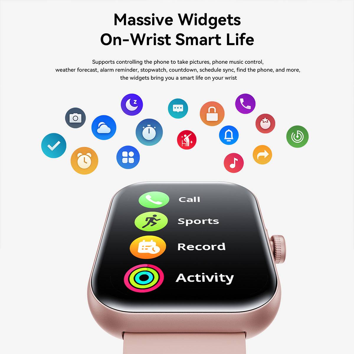 JOYROOM JR-FT5 Plus Smart Watch with multiple smart widgets, including call management, music control, weather updates, and more.