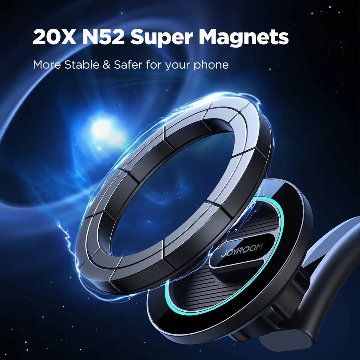 20X N52 super magnets provide a stable and secure hold for your phone, ensuring safety while driving.