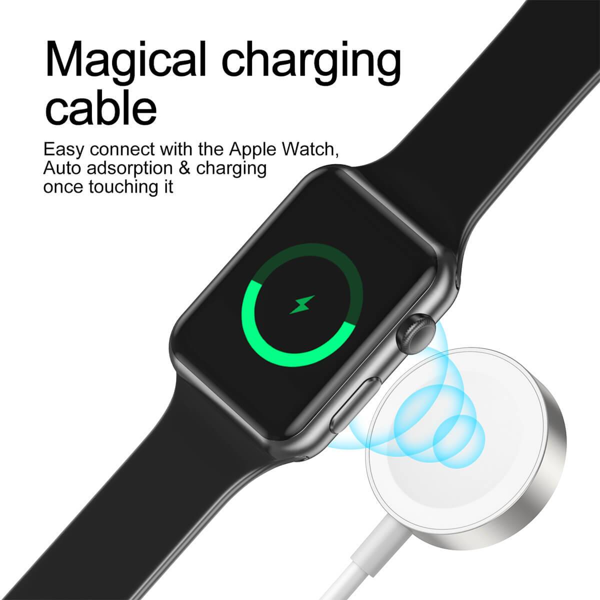 JOYROOM S-IW001S iWatch Magnetic Wireless Charger features auto adsorption for effortless Apple Watch charging with a secure magnetic connection.