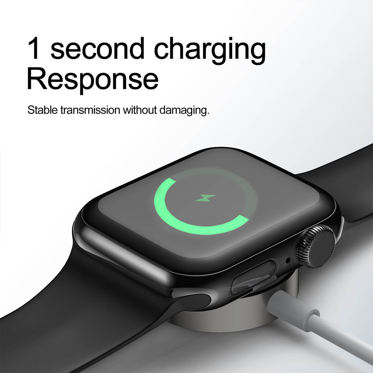 Fast 1-second charging response with JOYROOM S-IW001S iWatch Magnetic Wireless Charger, ensuring stable power transmission without damage.
