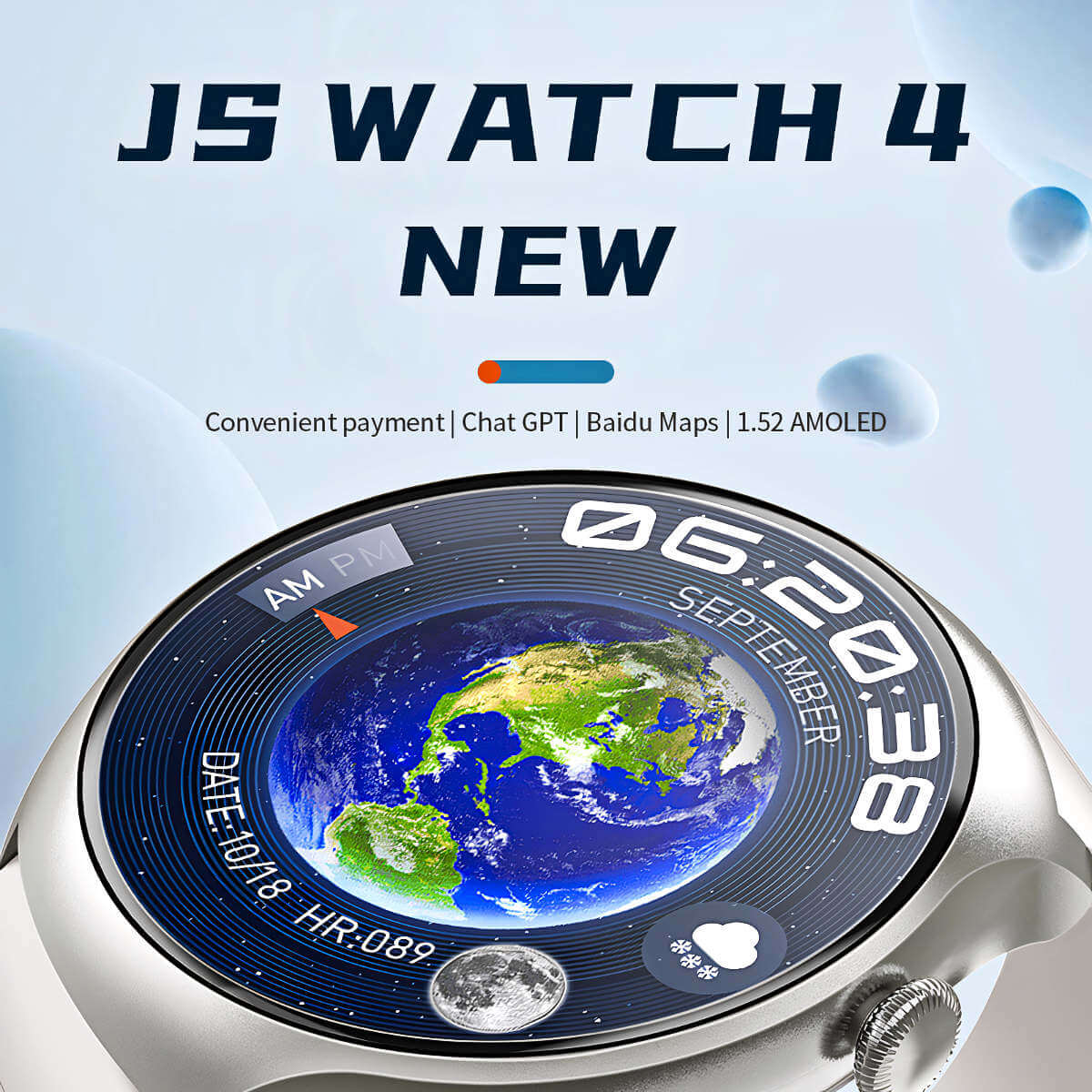 JS Watch4 Smart Watch Black - Hugmie