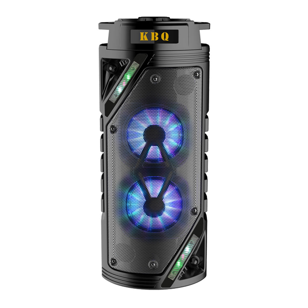 KBQ-1905 Wireless Party Speaker with dual LED-lit drivers and rugged design for immersive sound experience.