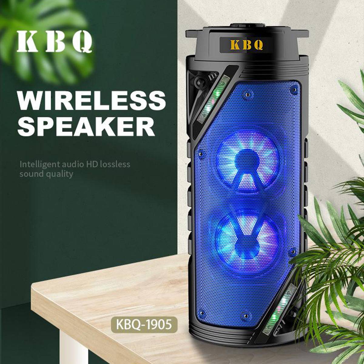 KBQ-1905 Wireless Speaker with HD lossless sound quality and intelligent audio processing for premium music experience.