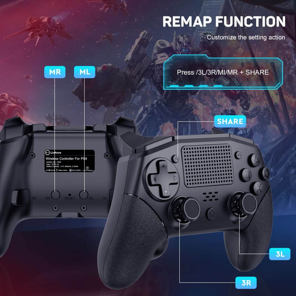 KP02 Wireless PS4 Game Controller-Hugmie