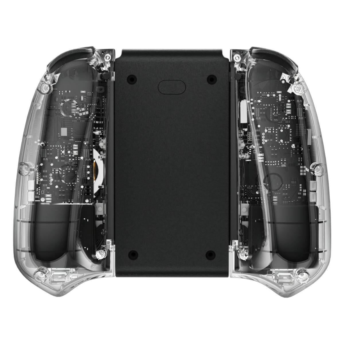 Back view of KS58 Nintendo Switch Controller showcasing its transparent shell and sturdy build for enhanced durability.