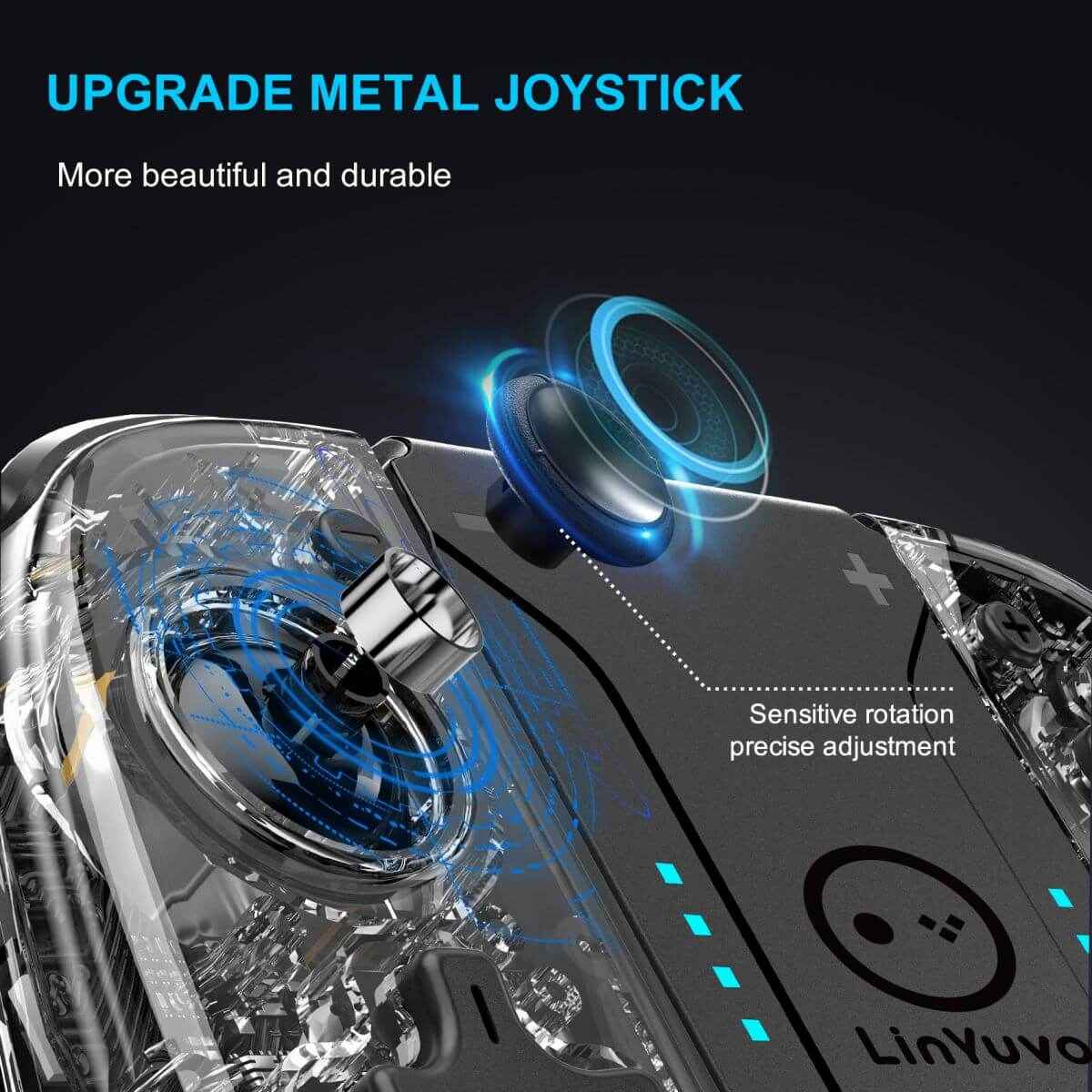 KS58 Nintendo Switch Controller featuring an upgraded metal joystick for durability and precise movement control.