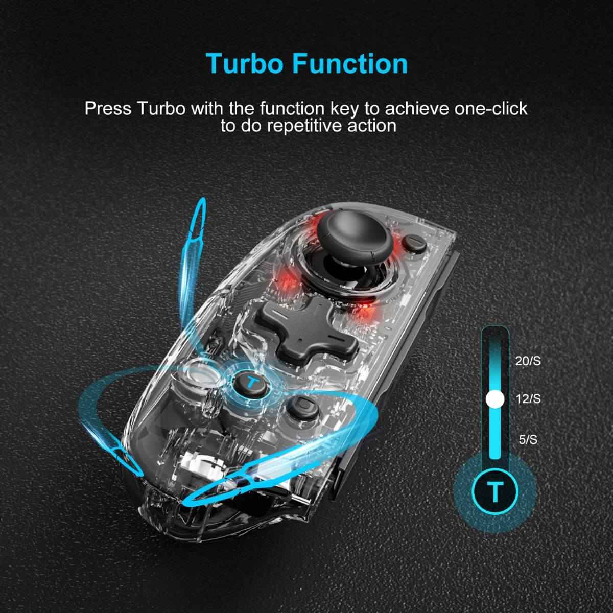 KS58 Nintendo Switch Controller with turbo function for rapid button presses, enhancing gaming performance.