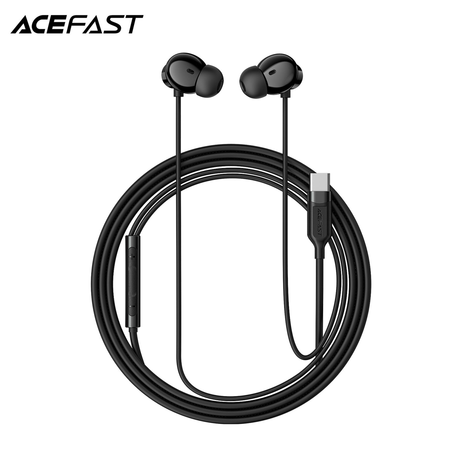 ACEFAST L10 USB-C In-ear Silicone Wired Earphones with Mic Black