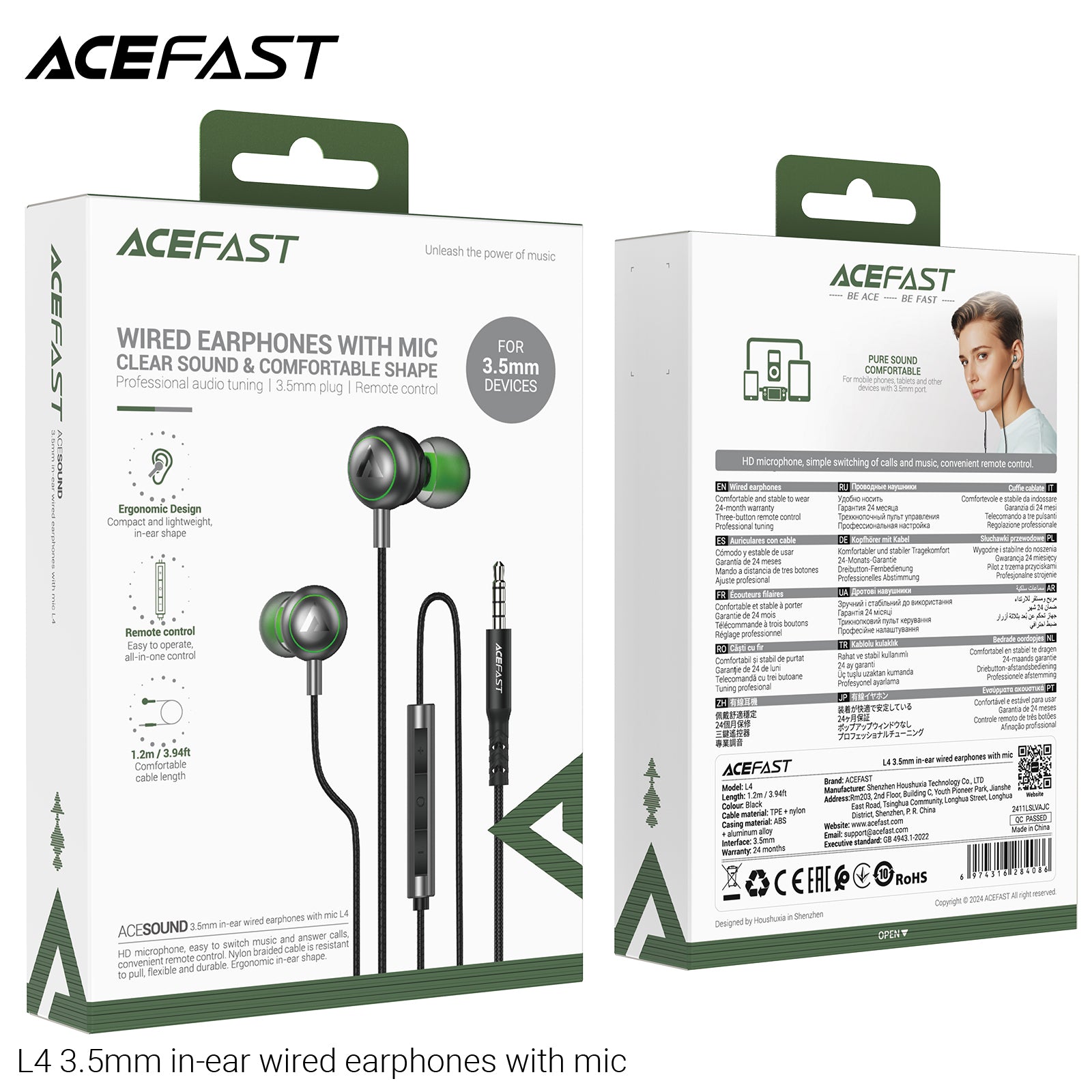 ACEFAST L4 3.5mm In-Ear Wired Earphones with Mic