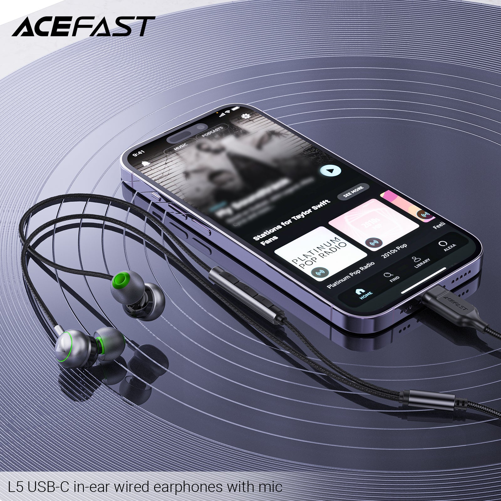 ACEFAST L5 USB-C In-Ear Wired Earphones with Mic