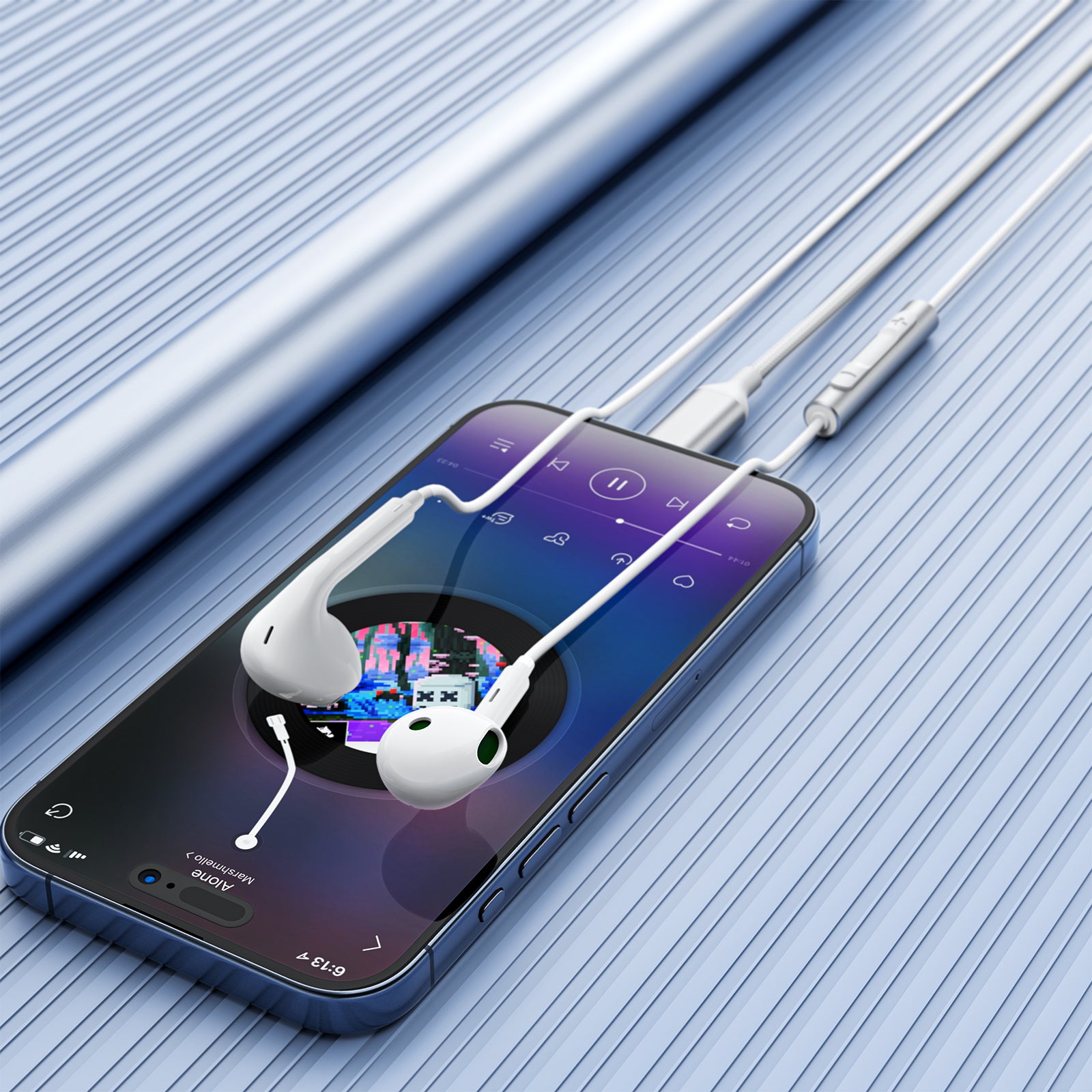 ACEFAST L7 USB-C Semi-in-ear Silicone Wired Earphones with Mic White